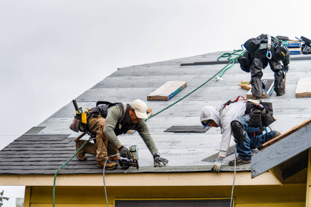Professional Gutter Installation technician working in Jamestown, OH